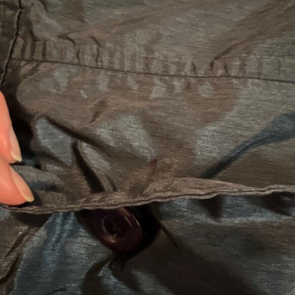 Alessandro Manzoni Jacket 12 Blue Eyelet Embroidered Longline Nylon Belted Chic - Picture 9 of 10